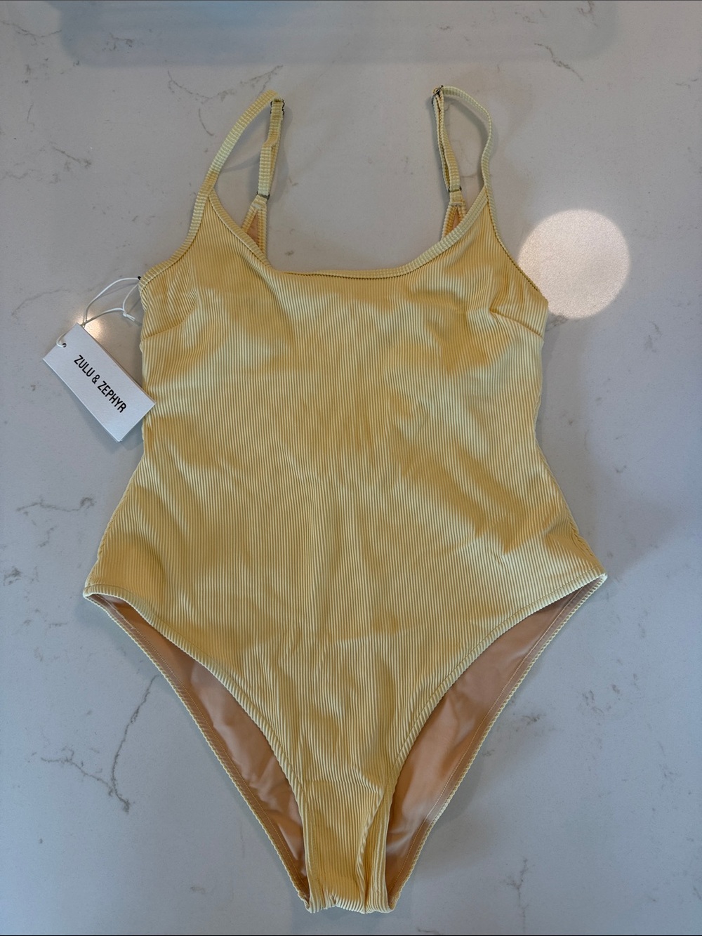 Zulu & Zephyr Swim Signature Yellow Ribbed One Piece *SMALL DAMAGE